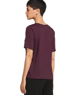 Eileen Fisher Organic Pima Cotton Jersey Round Neck Tee Blackberry Best
