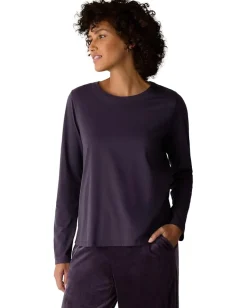 Women Eileen Fisher Organic Pima Cotton Jersey Round Neck Long Sleeve Tee