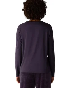 Women Eileen Fisher Organic Pima Cotton Jersey Round Neck Long Sleeve Tee