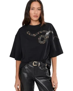 AllSaints Ouros Amelie Tee Black Outlet