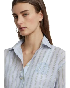 Lauren Ralph Lauren Oversize Striped Cotton Voile Shirt Sale