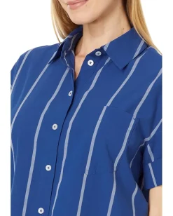 Madewell Oversized Boxy Button-Up Shirt in Signature Poplin Pure Blue Sale