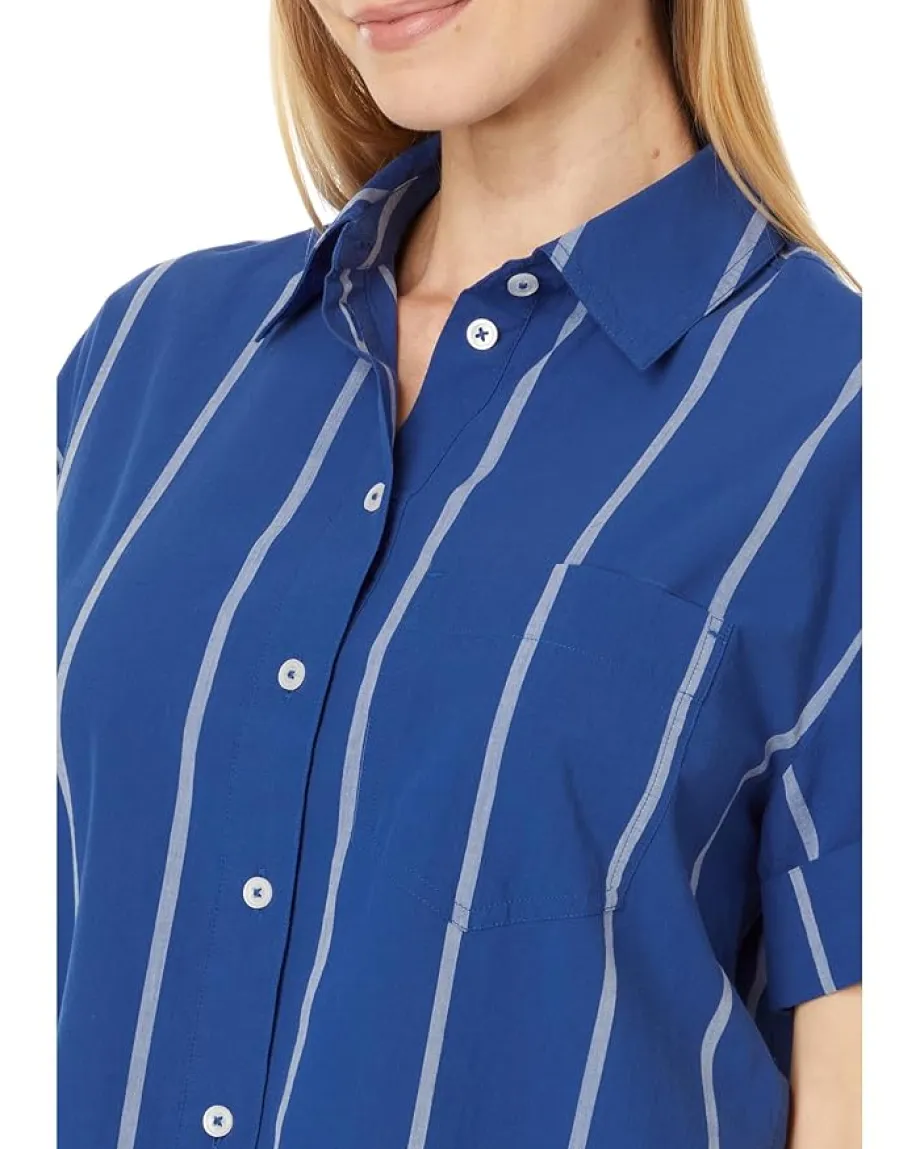 Madewell Oversized Boxy Button-Up Shirt in Signature Poplin Pure Blue Sale