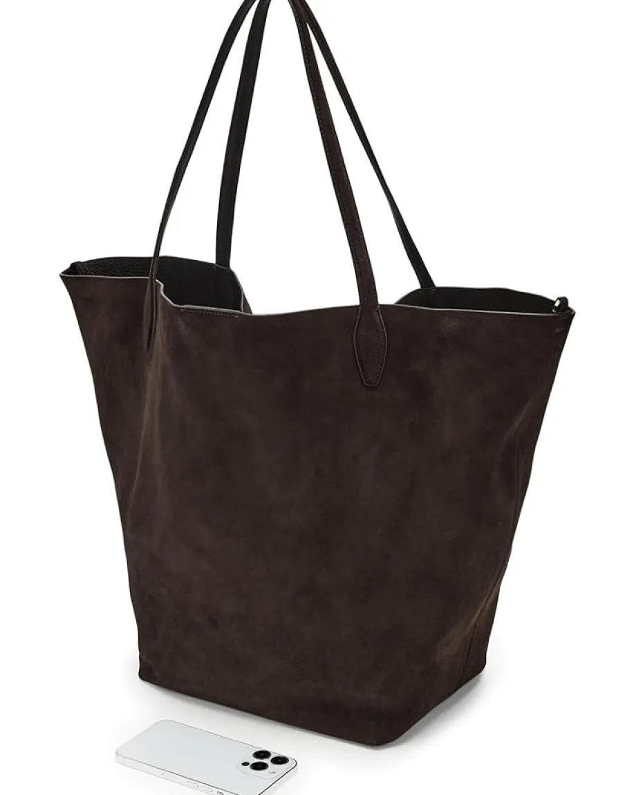 Madewell Oversized Soft Grain Shopper - Suede Dark Carob Clearance