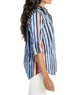 Women NIC+ZOE Painted Peninsula Cotton Shirt