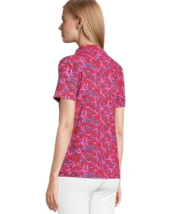 Women Lilly Pulitzer Pajama Knit Short Sleeve Button-Up Top