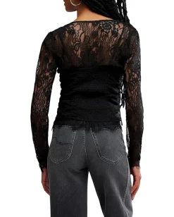 Free People Paloma Lace Top Black Outlet