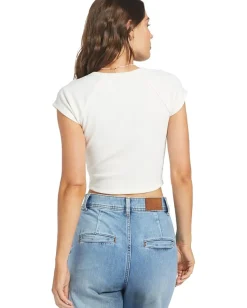 Roxy Paradise Bound Cropped T-Shirt Egret