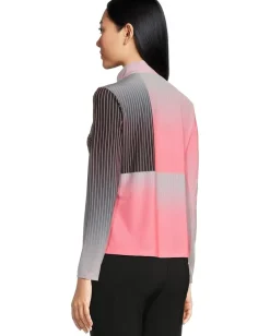 Women Jamie Sadock Paralell Print Long Sleeve Sunsense 1/4 Zip Top