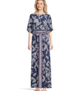 Women Lilly Pulitzer Parigi Boat Neck Maxi Dress