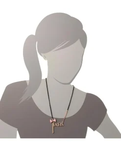 Betsey Johnson Paris Is Always A Good Idea Paris Bow Frontal Necklace Pink Outlet