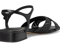 Cole Haan Patie Sandals Black Perforated Leather Discount