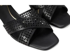 Cole Haan Patie Sandals Black Perforated Leather Discount