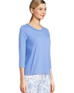 Lilly Pulitzer Paulson Knit Top Sunwashed Blue Clearance