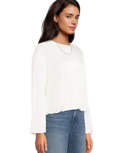 Madewell Peach Long Sleeve Bubble Shirt Winter White Clearance