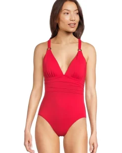 Women Tommy Bahama Pearl Novelty Vneck One-Piece