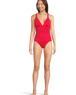 Women Tommy Bahama Pearl Novelty Vneck One-Piece