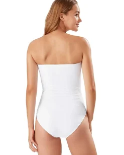 Tommy Bahama Pearl Shirred Bandeau One-Piece White Outlet
