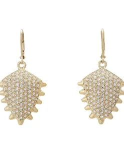 Sam Edelman Pearly Punk Pave Stud Drop Earrings Hi Shine Gold Hot