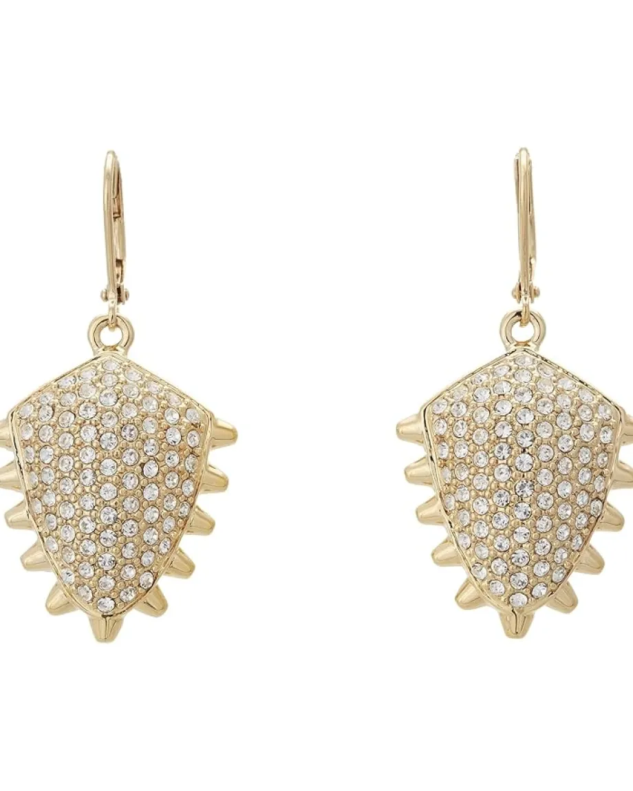 Sam Edelman Pearly Punk Pave Stud Drop Earrings Hi Shine Gold Hot