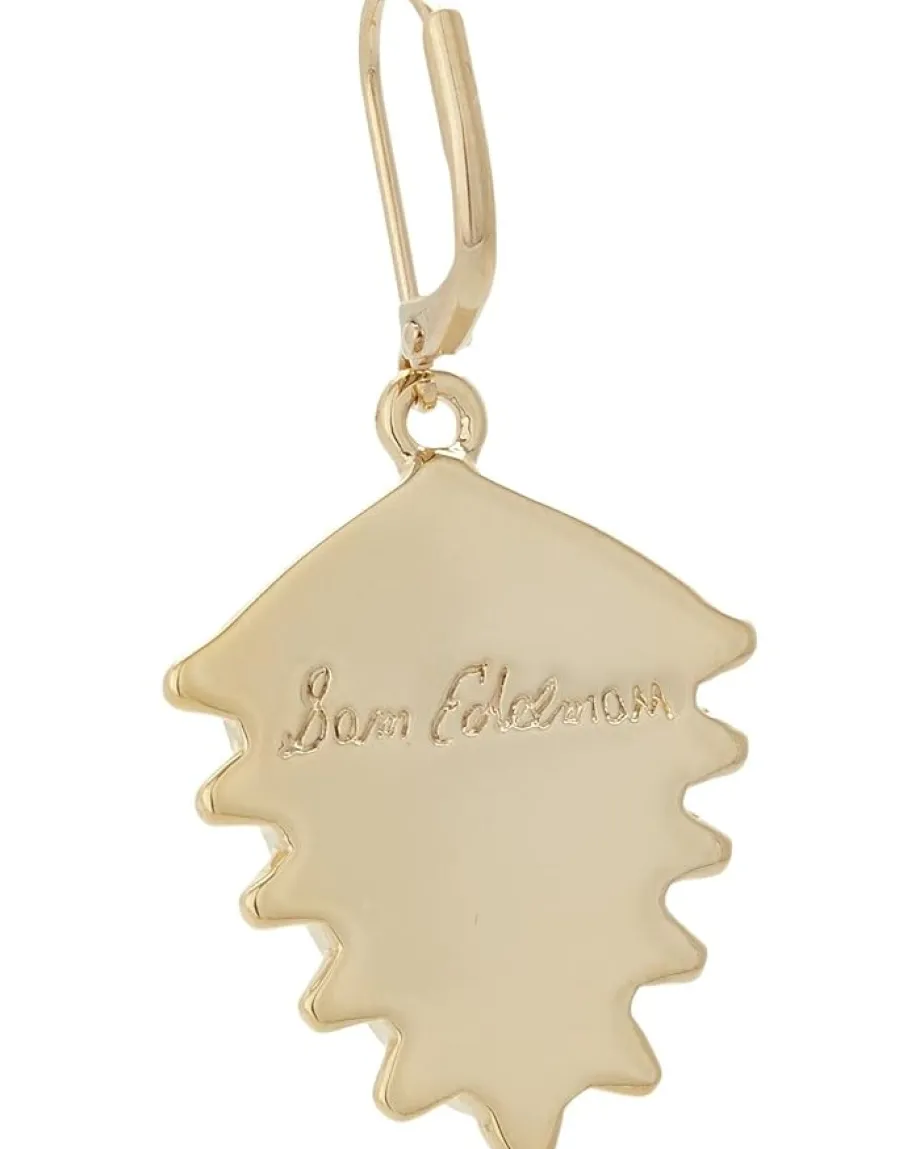 Sam Edelman Pearly Punk Pave Stud Drop Earrings Hi Shine Gold Hot