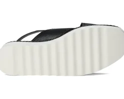 Lucky Brand Pebina Cross Band Wedge Sandals Black Sale