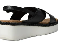 Lucky Brand Pebina Cross Band Wedge Sandals Black Sale