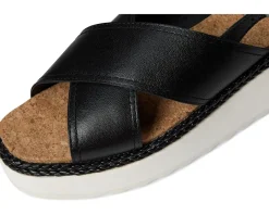Lucky Brand Pebina Cross Band Wedge Sandals Black Sale