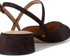 Cole Haan Pella Block Heel Slings Dark Chocolate Suede/Black Pat Leather Discount