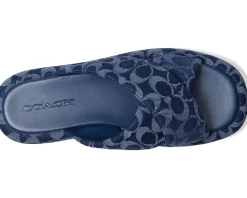 COACH Penelope Signature C Sandals Deep Blue Outlet