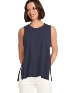 Mod-o-doc Peplum Tank Vibrant Navy Clearance