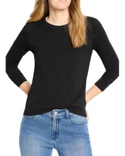 NIC+ZOE Perfect Knit Long Sleeve Top Black Onyx Sale