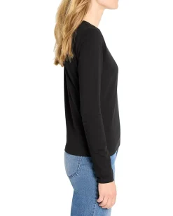 NIC+ZOE Perfect Knit Long Sleeve Top Black Onyx Sale