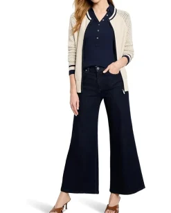 NIC+ZOE Perfect Knit Rib Polo Dark Indigo Sale