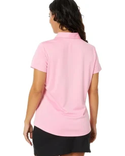 adidas Golf Performance Solid Short Sleeve Golf Polo Shirt Light Pink New