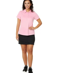 adidas Golf Performance Solid Short Sleeve Golf Polo Shirt Light Pink New