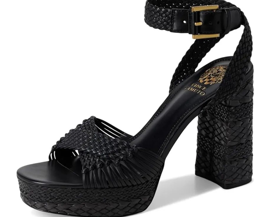 Vince Camuto Pessa Woven Platform Sandals Black