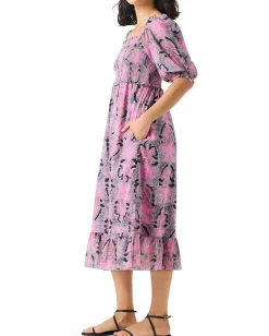 NIC+ZOE Petal Patch Dress Pink Multi Hot