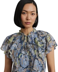 Women Lauren Ralph Lauren Petite Devany Short Sleeve Day Dress