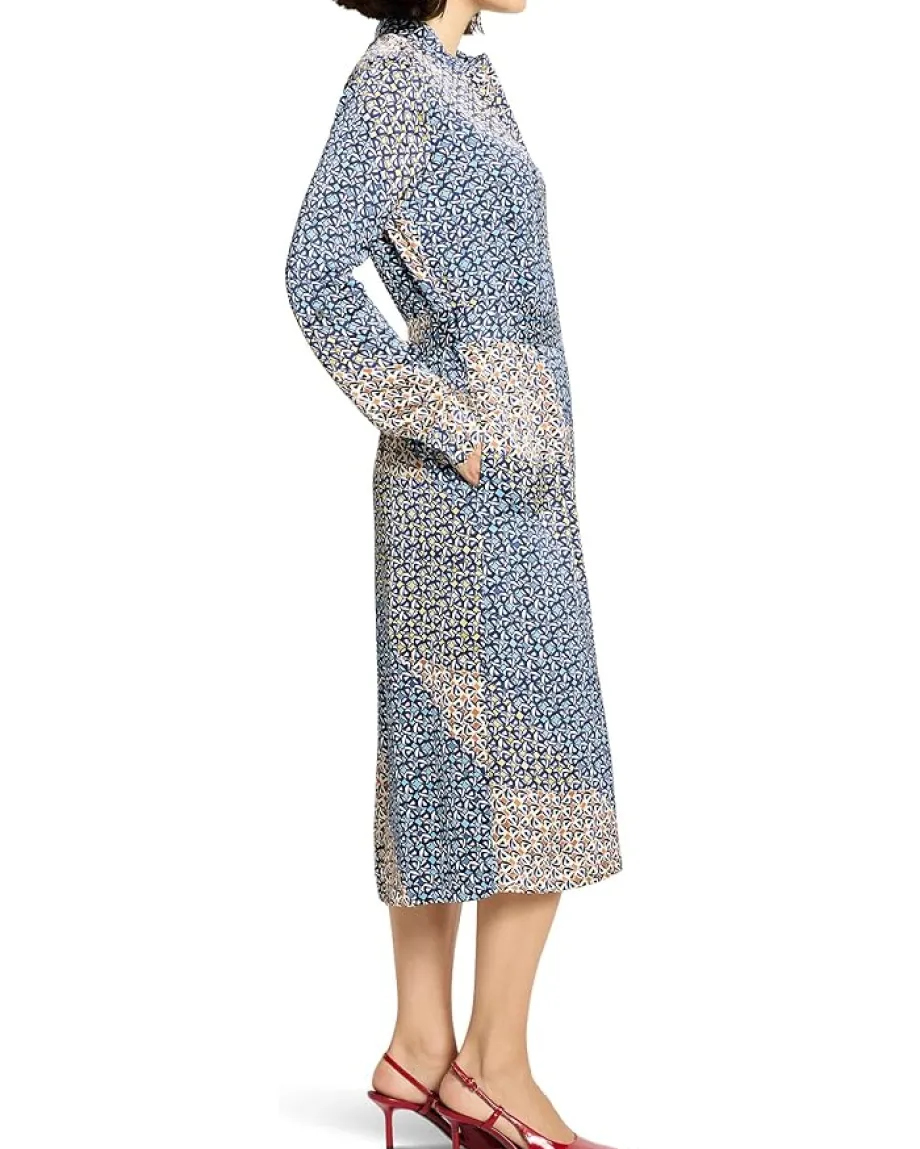 NIC+ZOE Petite Monogram Mix Blair Dress Blue Multi Hot