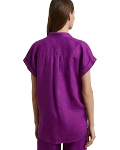 Women Lauren Ralph Lauren Petite Relaxed Fit Linen Short-Sleeve Shirt