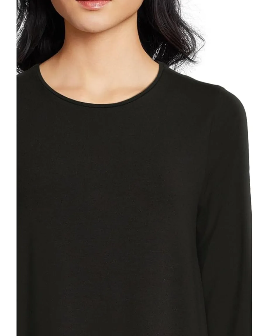 Eileen Fisher Petite Stretch Jersey Knit Full Length Oval Dress Black Sale