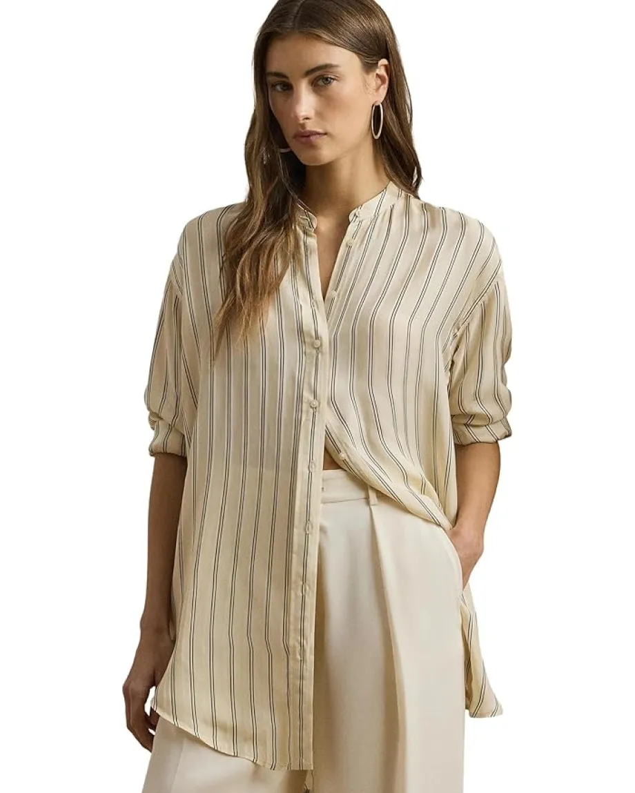Women Lauren Ralph Lauren Petite Striped Jacquard Tunic Shirt
