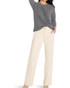Women NIC+ZOE Petite Texture Stripe Button Shoulder Top
