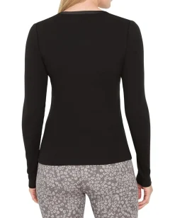 Women NIC+ZOE Petite Trimmed Perfect Knit Rib V-neck Top