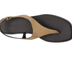Madewell Piaule Thong Ankle Strap - Suede Tawny Khaki Outlet