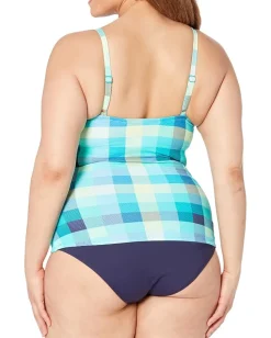 BEACH HOUSE Picnic Plaid Christa Wrap Tankini Admiral Best
