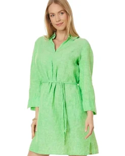 Lilly Pulitzer Pilar Tunic Linen Dress Gecko Green/Resort White Best