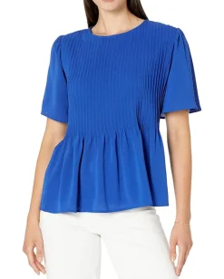 Women CeCe Pin Tuck Blouse with Flutter Sleeve