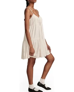 Lucky Brand Pintuck Bodice Tiered Mini Whisper White Online